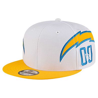 Men's New Era White Los Angeles Chargers Helmet 9FIFTY Snapback Hat