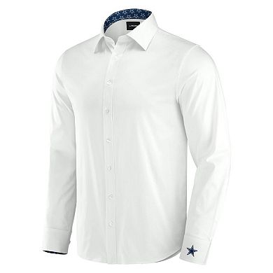 Men's J. Palmer White Dallas Cowboys Man-In-Motion Long Sleeve Button-Up Dress Shirt
