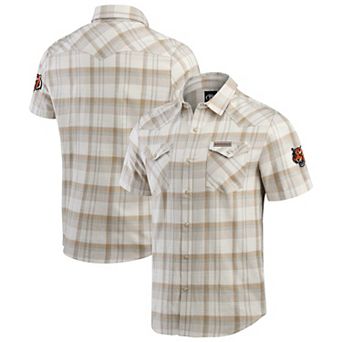 Men's Darius Rucker Collection by Fanatics Gray Cincinnati Bengals Plaid Full-Snap Shirt