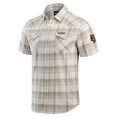 Men's Darius Rucker Collection by Fanatics Gray Cincinnati Bengals Plaid Full-Snap Shirt