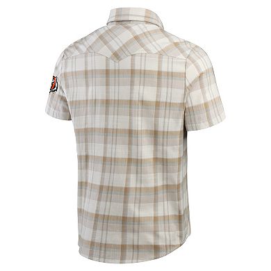 Men's Darius Rucker Collection by Fanatics Gray Cincinnati Bengals Plaid Full-Snap Shirt