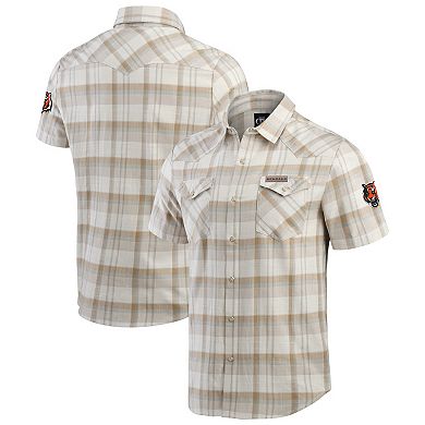 Men's Darius Rucker Collection by Fanatics Gray Cincinnati Bengals Plaid Full-Snap Shirt
