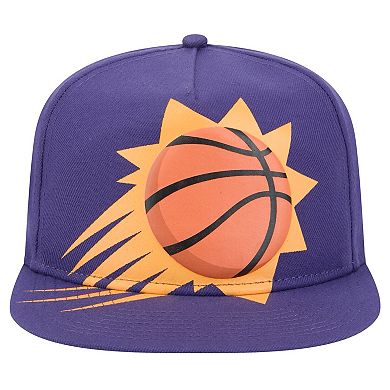 Men's New Era Purple Phoenix Suns Oversized Puff Print Logo Golfer Snapback Hat