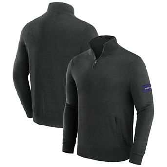 Men's J. Palmer Black Baltimore Ravens Franchise Quarter-Zip Sweater