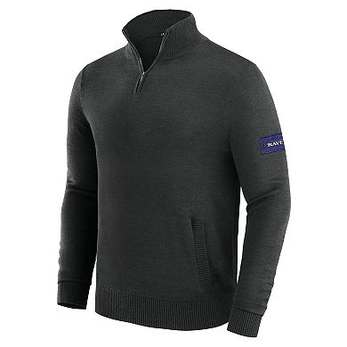 Men's J. Palmer Black Baltimore Ravens Franchise Quarter-Zip Sweater