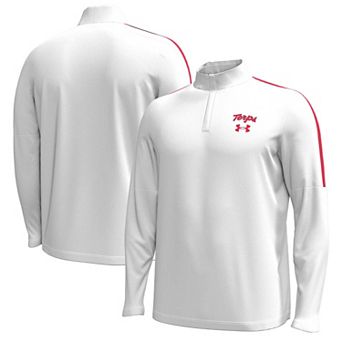 Men's Under Armour White Maryland Terrapins Playoff Performance Quarter-Zip Jacket