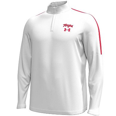 Men's Under Armour White Maryland Terrapins Playoff Performance Quarter-Zip Jacket