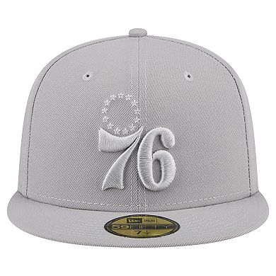 Men's New Era Gray Philadelphia 76ers Color Pack 59FIFTY Fitted Hat