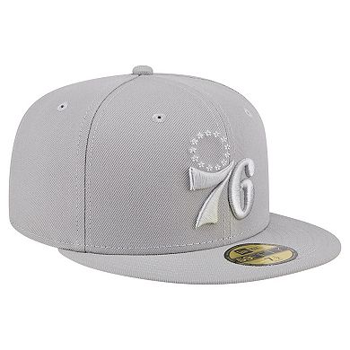 Men's New Era Gray Philadelphia 76ers Color Pack 59FIFTY Fitted Hat
