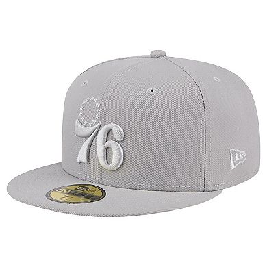 Men's New Era Gray Philadelphia 76ers Color Pack 59FIFTY Fitted Hat