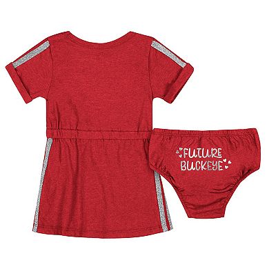 Girls Newborn & Infant Colosseum Scarlet Ohio State Buckeyes Xur Dress and Bloomer Set