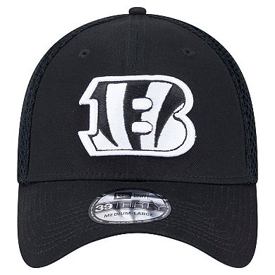 Men's New Era Black Cincinnati Bengals Main Neo 39THIRTY Flex Hat