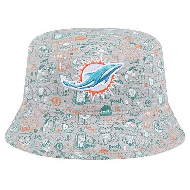 Toddler New Era Gray Miami Dolphins Companion Bucket Hat