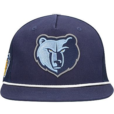 Men's Mitchell & Ness Navy Memphis Grizzlies Roper Trucker Snapback Hat