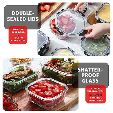 Set Of 24-pieces Airtight Glass Food Storage With Lids