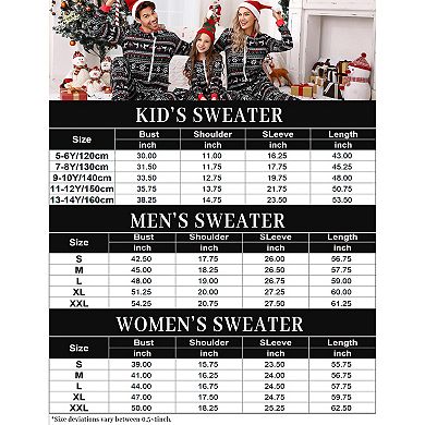 Christmas Pajamas For Family/couples Front Zipper Round Neck Jumpsuit Fleece-lined Matching Jammies