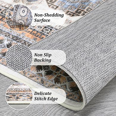 Garvee Vintage Boho Washable Rug Soft Farmhouse Throw Carpet