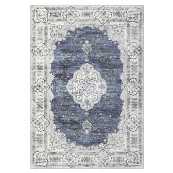 Garvee Vintage Floral Area Rug & Washable Soft Throw Rugs for Bedroom Living Room