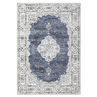 Garvee Vintage Floral Area Rug & Washable Soft Throw Rugs for Bedroom Living Room