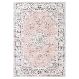 Garvee Vintage Floral Area Rug & Washable Soft Throw Rugs for Bedroom Living Room