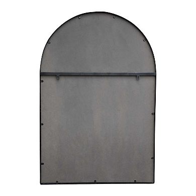 Parisloft Arched Windowpane Metal Wall Mirror for Living Room, Bedroom - 28 x 41.5 Inch, Black