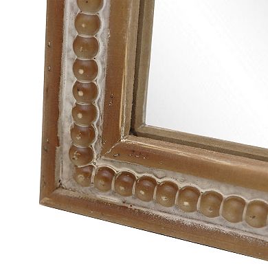 Parisloft Farmhouse Arched Wood Wall Mirror - 27.7 x 36.7 Inches