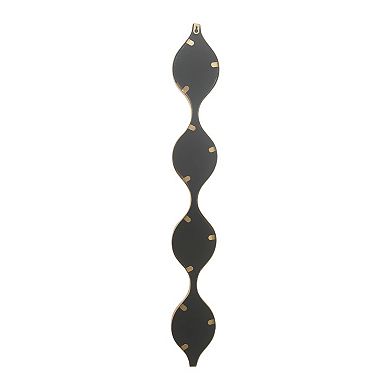 Parisloft Modern Gold Metal Teardrop Wall Mirror - 5.125" W x 37.875" H