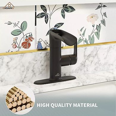 Casainc Waterfall Bathroom Sink Faucet Basin Faucet Built-in Water Filter