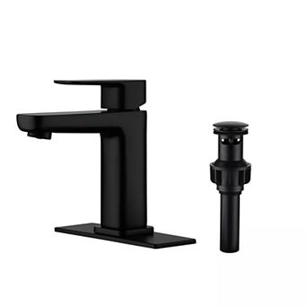 Casainc Single Handle Bathroom Basin Faucet With Drainer And Deckplate