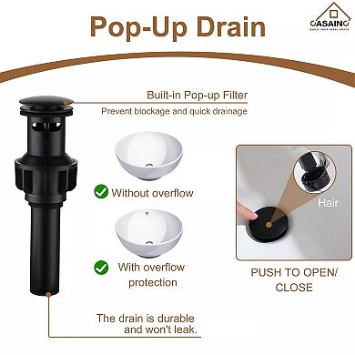Casainc Single Handle Bathroom Basin Faucet With Drainer And Deckplate