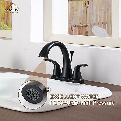 Casainc Luxurious Matte Black Bathroom Faucet Set With Dual Handles