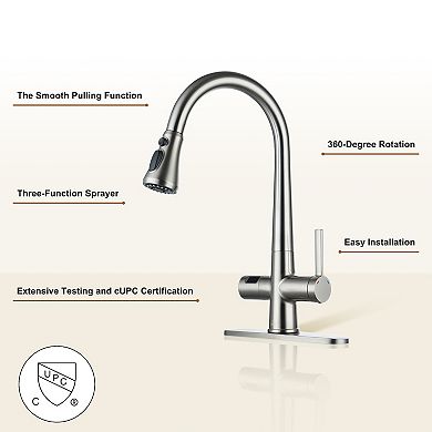Single-handle Pull-out Sprayer Kitchen Faucet With Digital Display