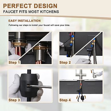 Single-handle Pull-out Sprayer Kitchen Faucet With Digital Display