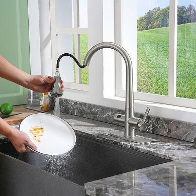 Single-handle Pull-out Sprayer Kitchen Faucet With Digital Display