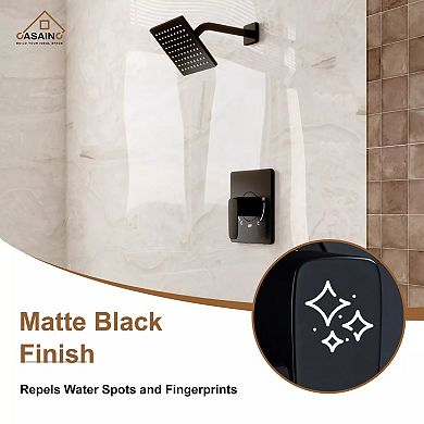 Single Handle 1-spray Tub And Shower Faucet 1.8 Gpm Matte Black Valve Include