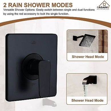 Single Handle 1-spray Tub And Shower Faucet 1.8 Gpm Matte Black Valve Include
