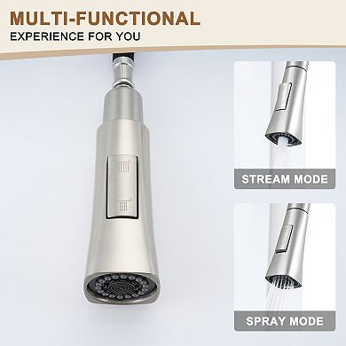 Single-handle Pull-out Sprayer Kitchen Faucet Deckplate