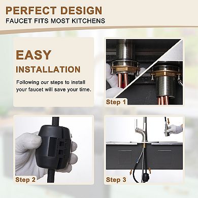 Single-handle Pull-out Sprayer Kitchen Faucet Deckplate