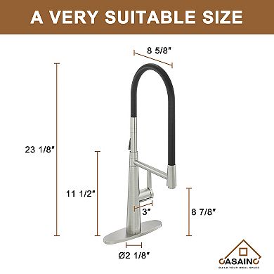 Single-handle Standard Kitchen Faucet With Fast Mount And Deck Plate