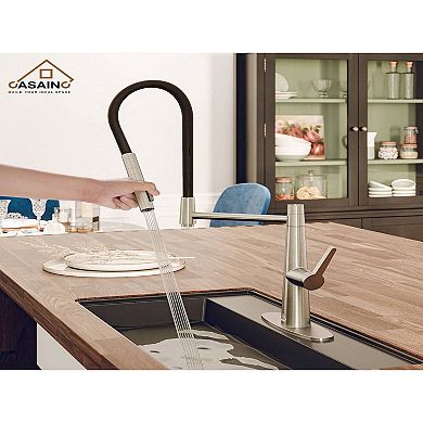 Single-handle Standard Kitchen Faucet With Fast Mount And Deck Plate