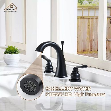Casainc Luxurious Bathroom Sink Faucet Set With Dual Handles And Drain Parts