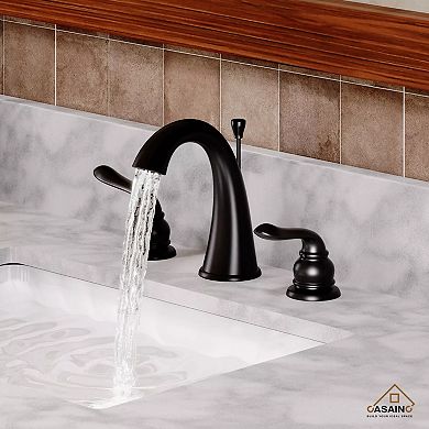 Casainc Luxurious Bathroom Sink Faucet Set With Dual Handles And Drain Parts