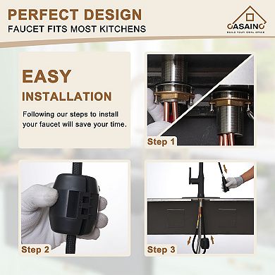 Single-handle Kitchen Sink Faucets With Pull-down Sprayer