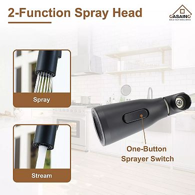 Casainc Single Handle Smart Touchless Pull-down Sprayer Kitchen Faucet Stainless