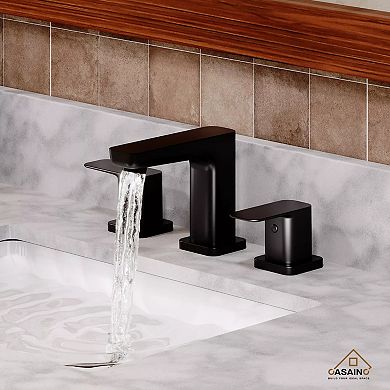 Casainc Luxurious Bathroom Sink Faucet With Dual Handle Matte Black Finish