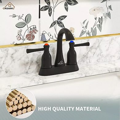 Casainc 3-hole 8-inch Bathroom Sink Faucet With Drainer