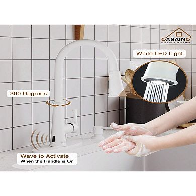 1.8gpm Touchless Pull Down Single Handle Kitchen Faucet With Led Function