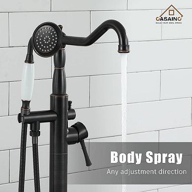 Casainc Classical Freestanding Bathtub Faucet With Hand Shower Hand