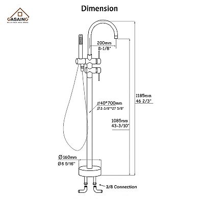 Casainc 2-handle Residentail Freestanding Bathtub Faucet With Hand Shower