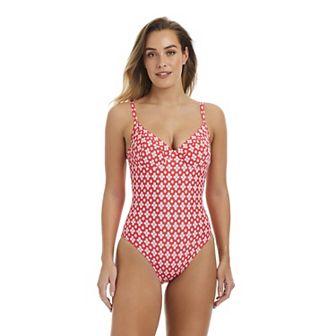 Women's Draper James Over the Shoulder Underwire One-Piece Swimsuit
